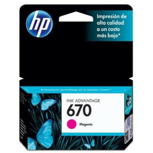 Cartucho De Tinta Hp 670 Magenta Advantage Cz115ab