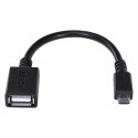 Adaptador Otg Micro Usb Para Usb 2.0 15cm Preto Conexão Com Celulares Smartphones Tablets - Pamup-15